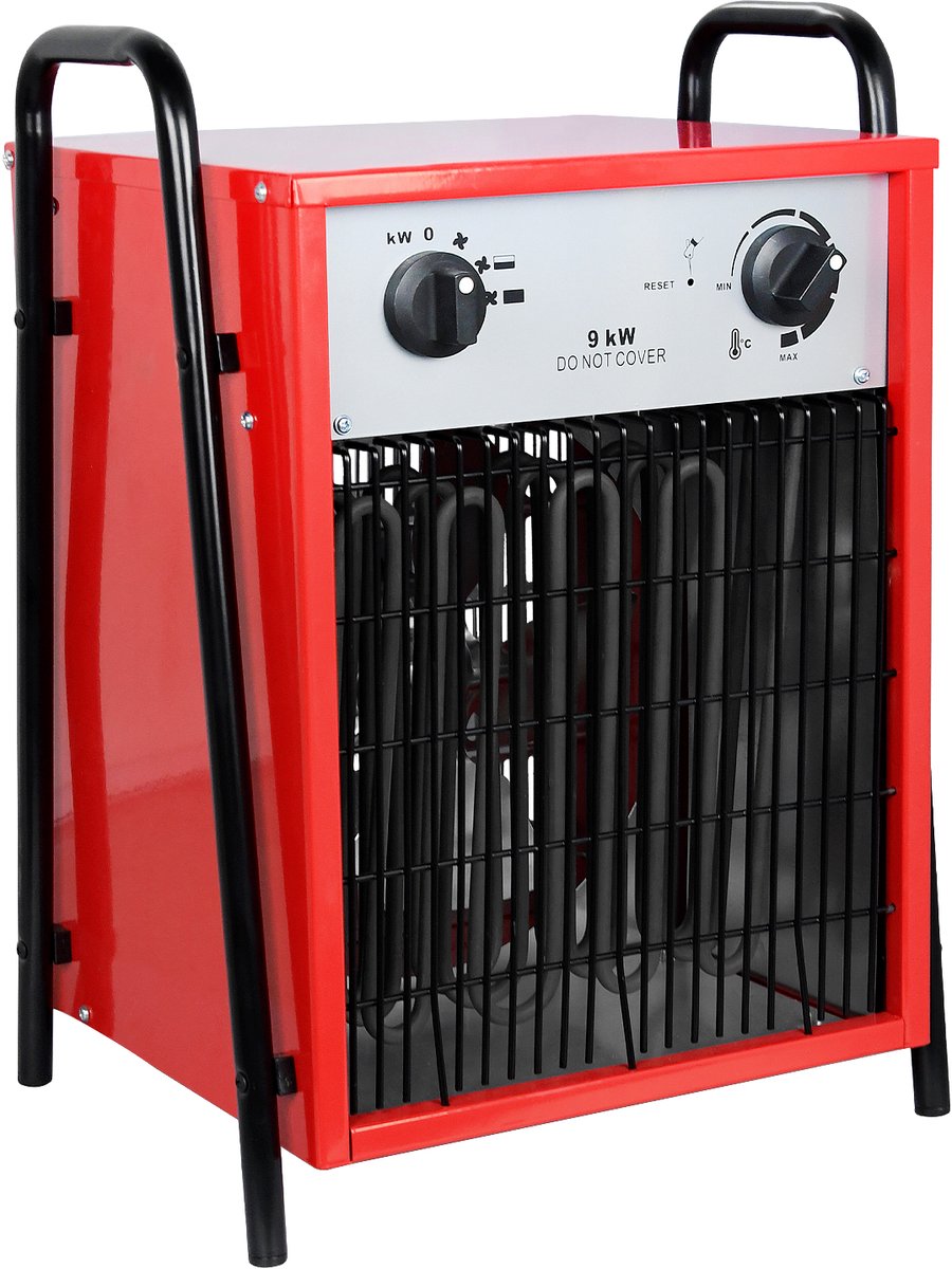 Aufun 9KW Ventilatorkachel, Professionele Industriële Elektrische Kachel Kachel Met 3 Verwarmingsniveaus, Overbelastingsbeveiliging, Ideaal Voor Binnen En Buiten Gebruik (Rood)