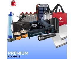 Nood Kit Premium - Noodpakket voor thuis - Compleet pakket - 72 uur overlevingskit - Stroomuitval & Rampen - Noodradio - Kooktoestel - Powerbank - LED Lantaarn - EHBO-kit - Warmtedeken - Denk vooruit