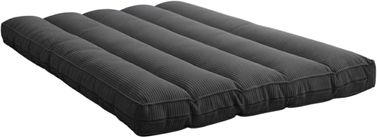 Bananair - Futon matras - Afneembare hoes - Futon bed - Vloermatras - Logeerbed Tweepersoons - Ribfluweel - 140x190 cm - Donkergrijs