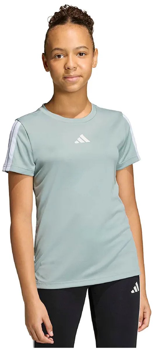 Adidas Training Essentials 3 Stripes T-shirt Met Korte Mouwen 7-8 Years Meisje Wit