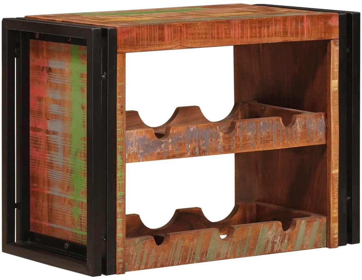 vidaXL - Wijnrek - Bruin - 60 - x - 45 - x - 33 - cm - Massief - hergebruikt - hout