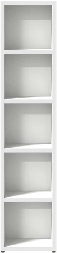 Série Ménagère Omabeta Meubles CD Blancs – 21 x 16 x 93,5 cm – 2 pièces, bois composite