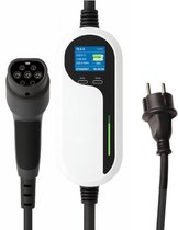 Azyvum Type 2 Oplaadkabel Schuko, 3,5 KW 6 16A Draagbare EV Chargers Met Bedienbaar Digitaal Display Voor Elektrische Auto Oplader Model 3 Y 3008 508 C5x Ds7 Gla Q3 X3 3 5 3110865643