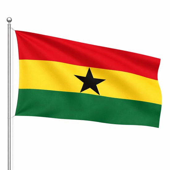 Het Vlaggenschip - Vlag Ghana - 90 x 150 centimeter