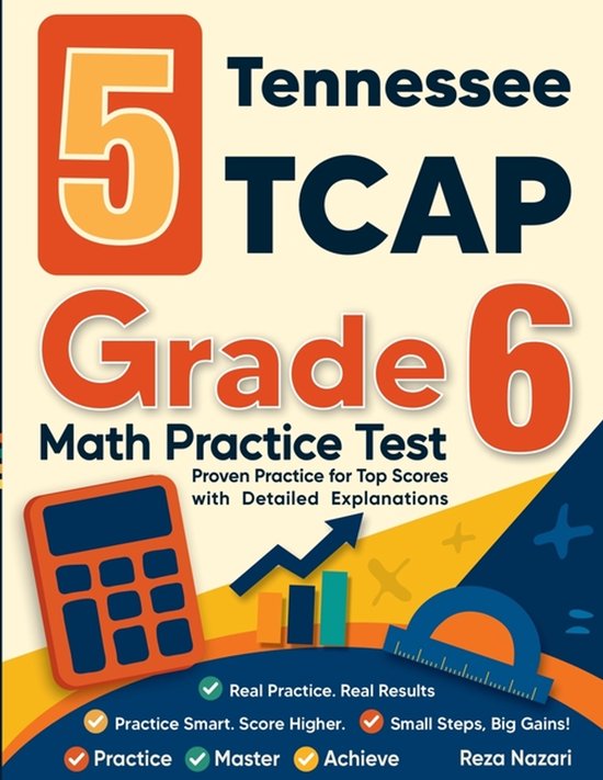 5 Tennessee TCAP Grade 6 Math Practice Tests - cover