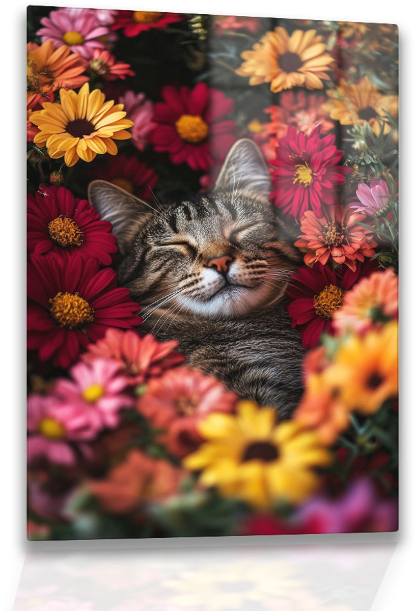 Kat wanddecoratie – muurdecoratie – kunst – 50x75 cm