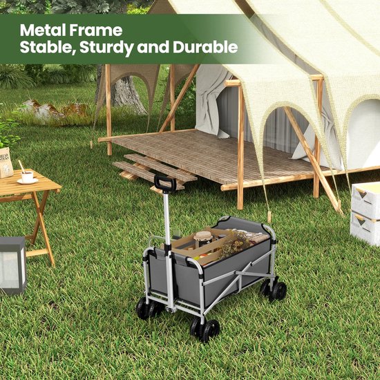 Jessi Store - Bolderkar - Opvouwbaar - Handkar - Outdoor - Transportkar - Met remmen - Dubbele wielen - 80 kg - 86 x 54 x 93 cm van Merkloos — afbeelding 4