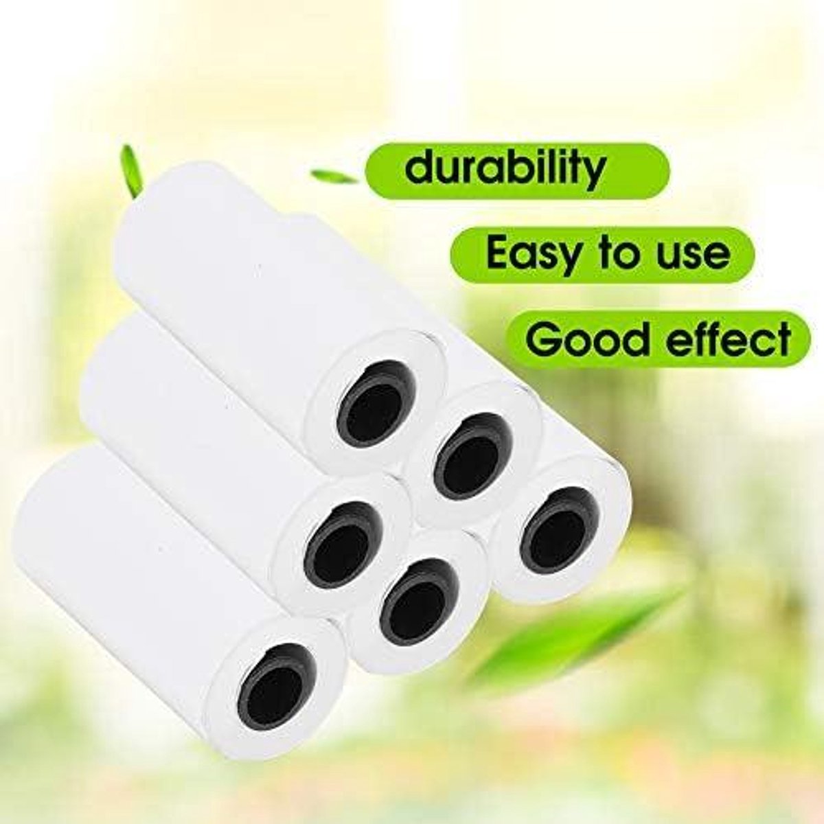 Thermopapier rollen zwart op wit 10 stuks voor bluetooth-zakprinters 6m lengte 5,5 cm breedte.