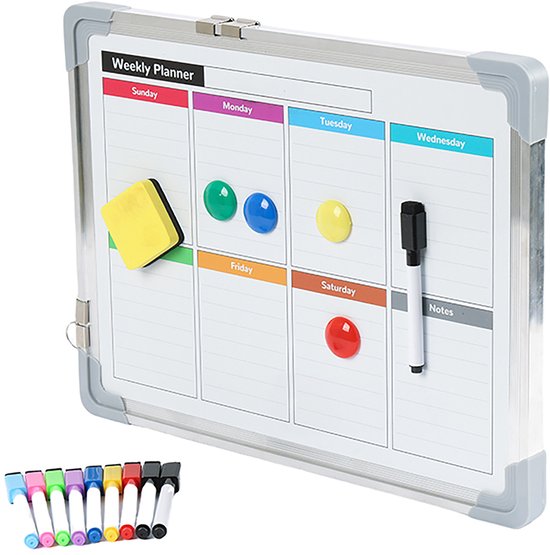 Whiteboard - 40x30 cm - dubbelzijdig - wit