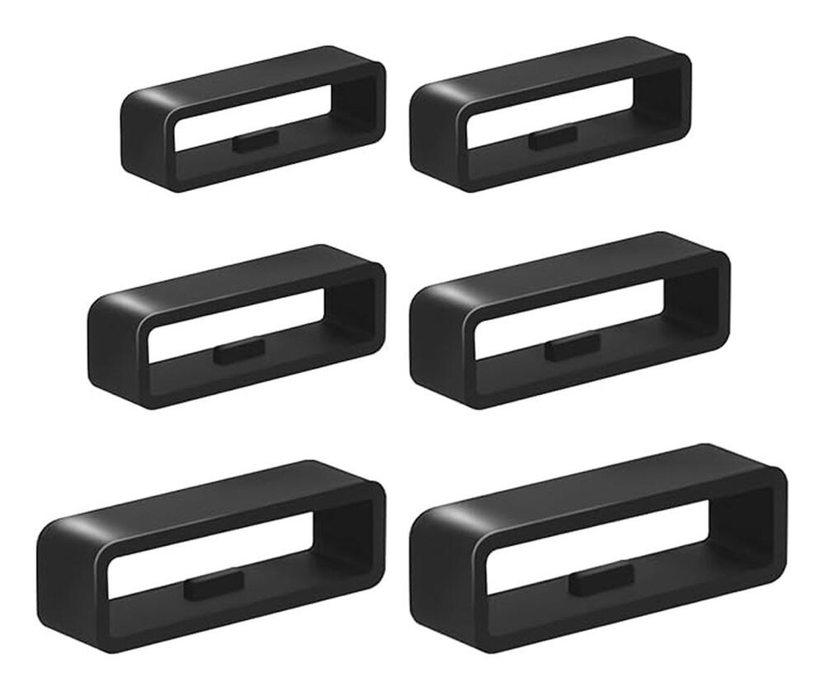 SBG 6 stuks Horlogeband Lusjes - Lusje - Ringetje - Klem - Passantje - Vervangende Smartwatch Houders Set - Zwart