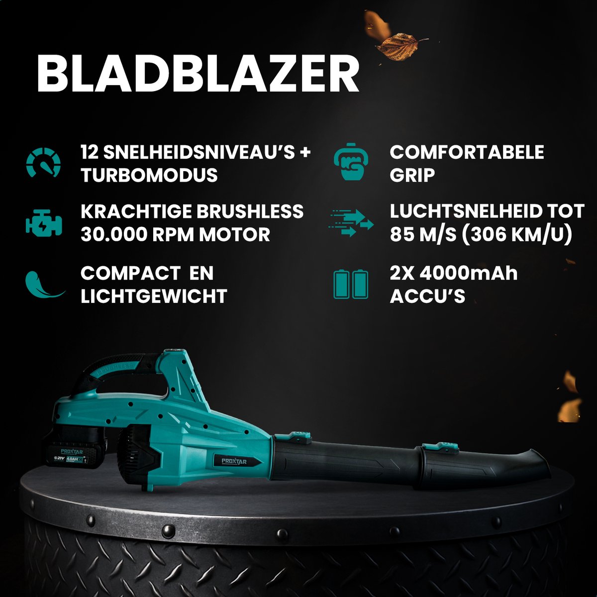 ProXtar Accu Bladblazer 306 km/h – 2× 4000mAh