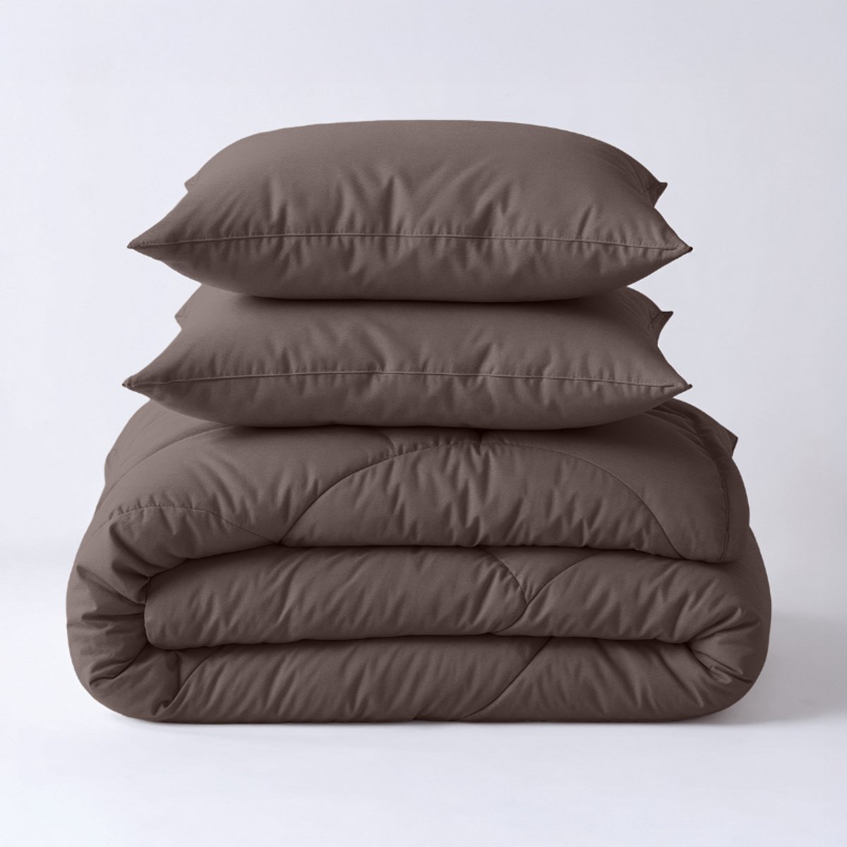 Dekbed-Discounter - Sleeptime Dekbed Zonder Overtrek 140 x 200 cm - Inclusief 1 kussensloop - Wasbaar op 40 graden - Verkoelend dekbed - Bruin