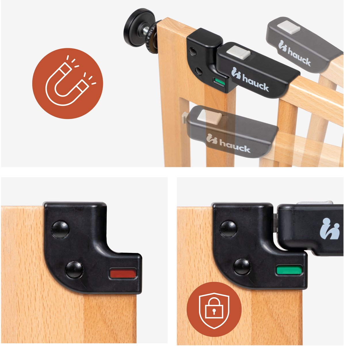 hauck Clear Step Easyclose Eco - Stevig deur en traphekje van beukenhout - Beech – foto 4