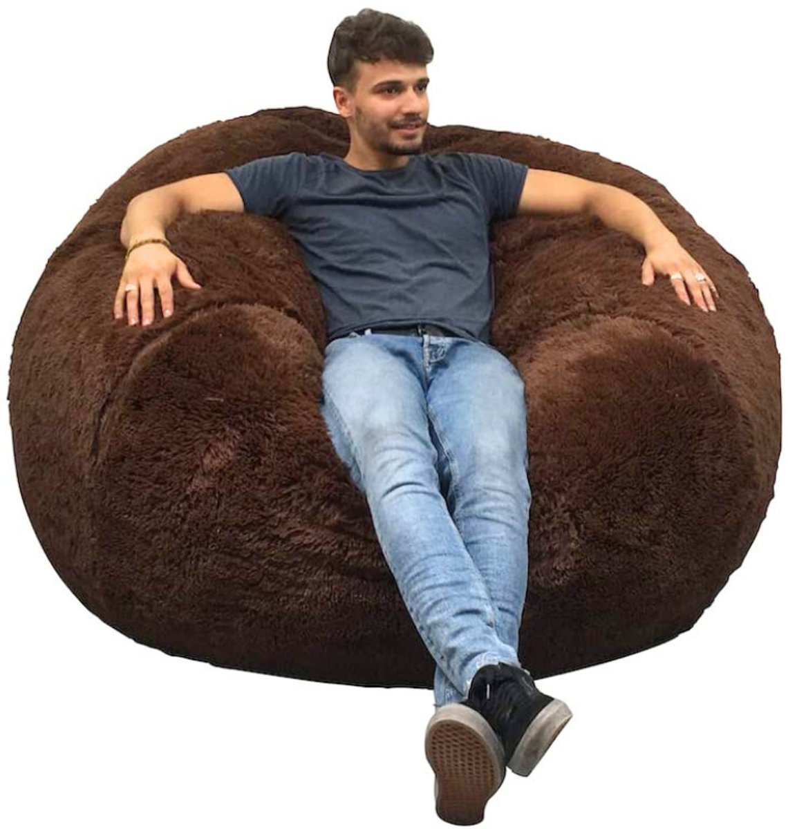 Bananair - Zitzak XXL afneembare hoes - imitatiebont - Bruin - 140 cm