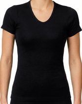 Beeren Dames thermo shirt korte mouw - Thermisch - Warm Thermo kleding dames - Lage hals - Zwart / XXL