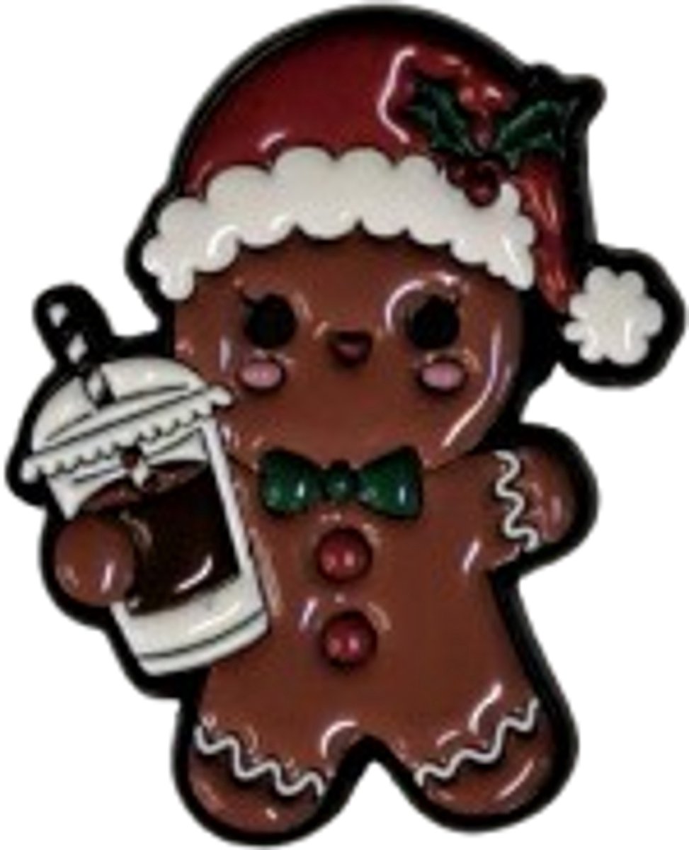Pin Broche - Peperkoekpop kerstmuts - Kledingspeld - kerstmis - Speldje voor rugzak of kleding - Kleine cadeautjes - enamel pin - Grappige badge - 1 stuk