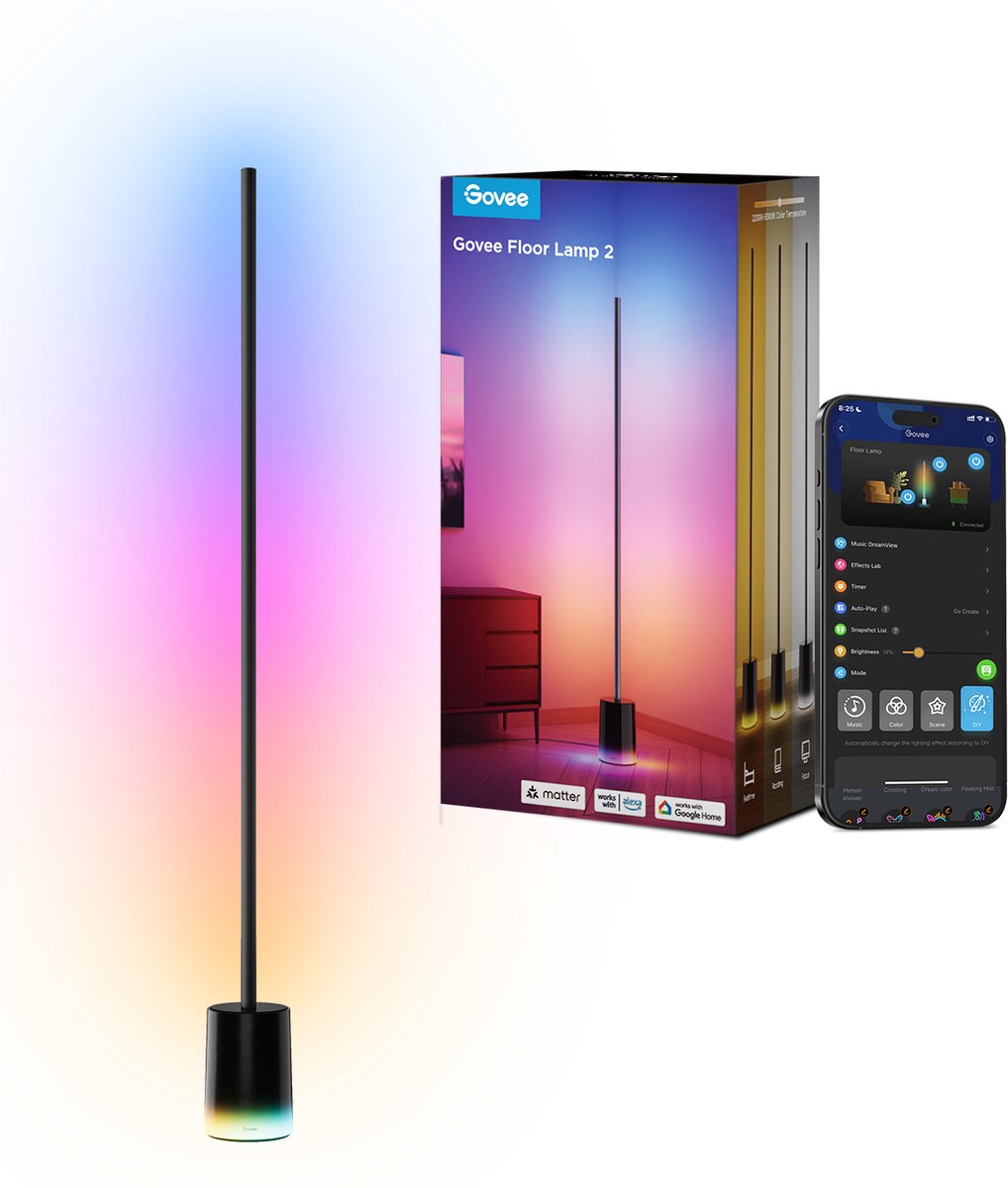 Govee slimme vloerlamp 152 cm Matter RGBICWW - sfeerverlichting
