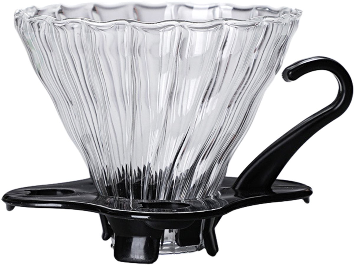 Gigicial Koffiefilter - Overgieten Koffiezetapparaat - Dubbele Filterbeker Met Handvat En Snelle Doorstroom - 1 Stuks - Thuis/Op Reis/In Kantoor/Café Transparant