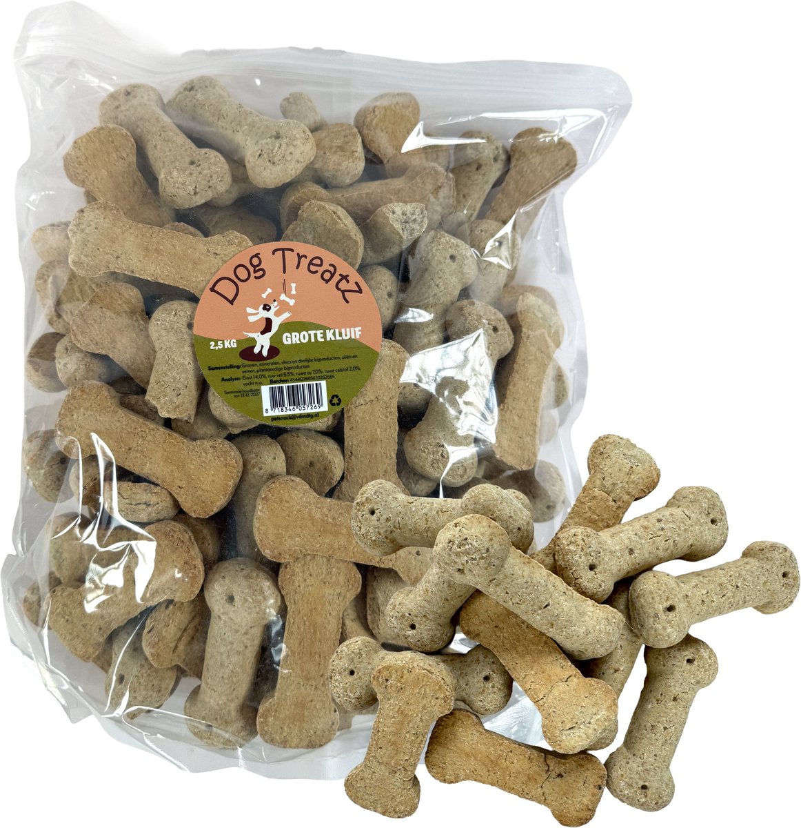 Dog Treatz Grote Kluif - Knapperige Hondenkoek 2.5 kg - Gezonde Snack met Vitaminen