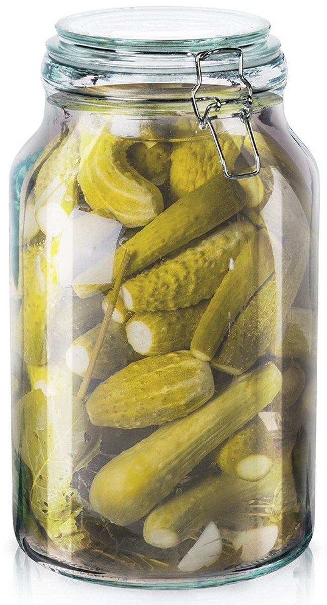 Orion - Glazen Opbergpot - 4,2 l - Patent Sluiting - Metalen Clips