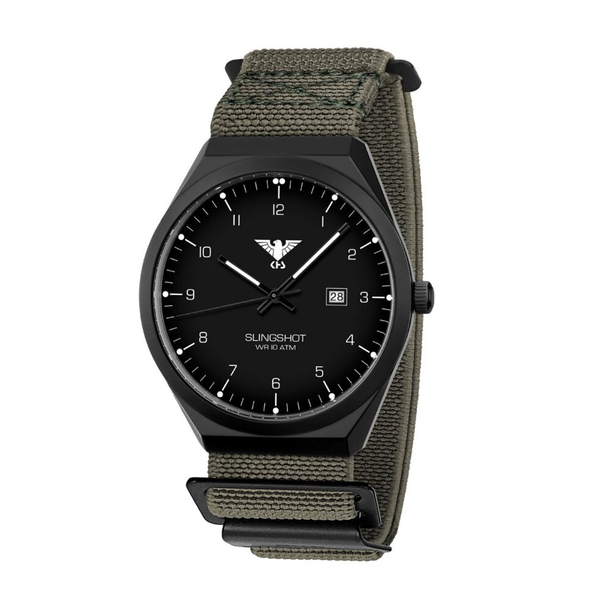 KHS - KHS.SLIBS.DFSGO - Polshorloge - Heren - Kwarts - SLINGSHOT Black Steel