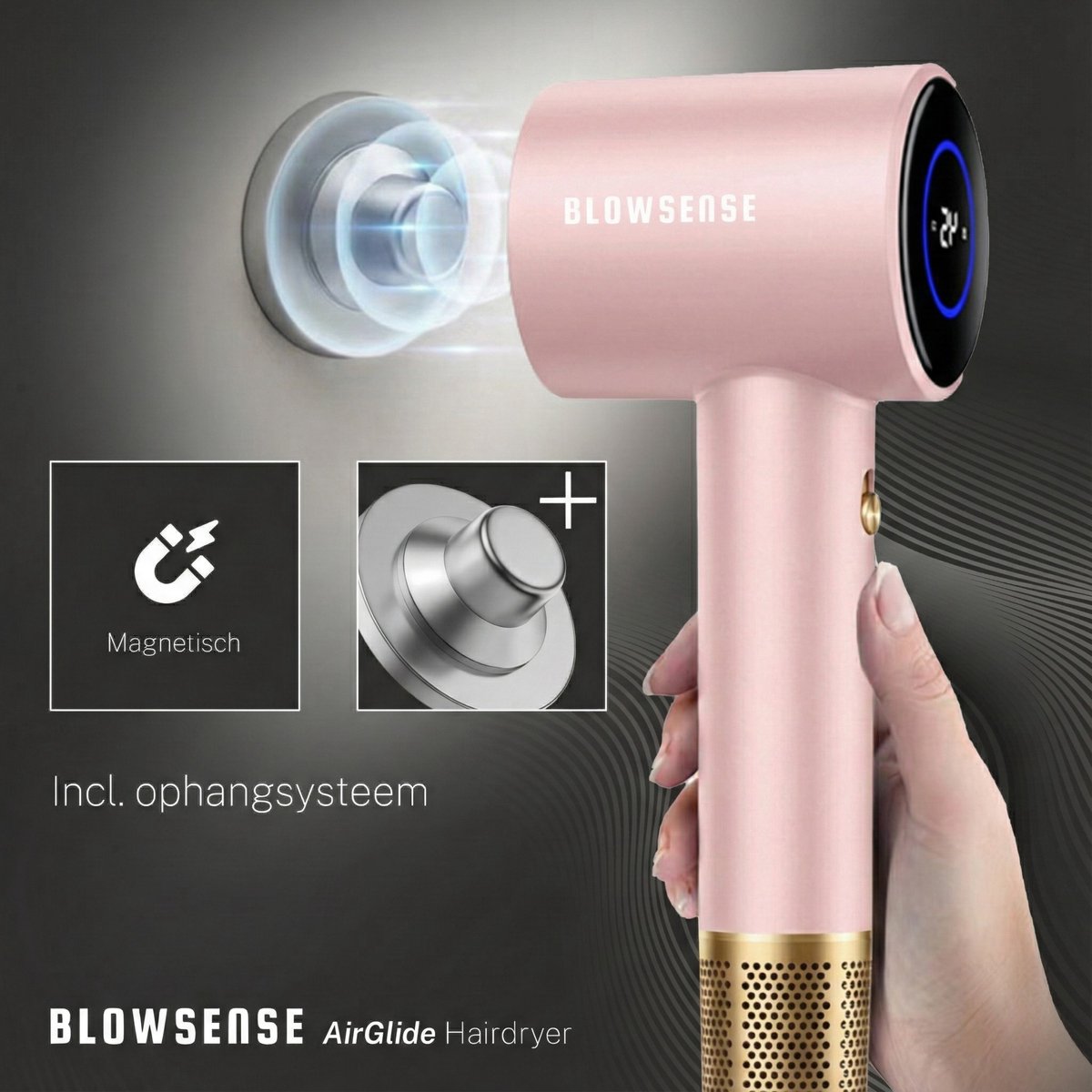 AirGlide - LED Scherm - Föhn met diffuser - Haardroger - 3 - afbeelding 3