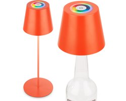 BRILONER Calida - Tafellamp oplaadbaar - dimbaar - voor binnen en buiten - 3 in 1 - RGBW - IP44 - snoerloze - in hoogte verstelbaar - 36 x Ø 10,5 cm - oranje