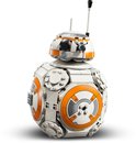 Grand BB-8 LEGO avec des détails blancs et orange, sur fond blanc.