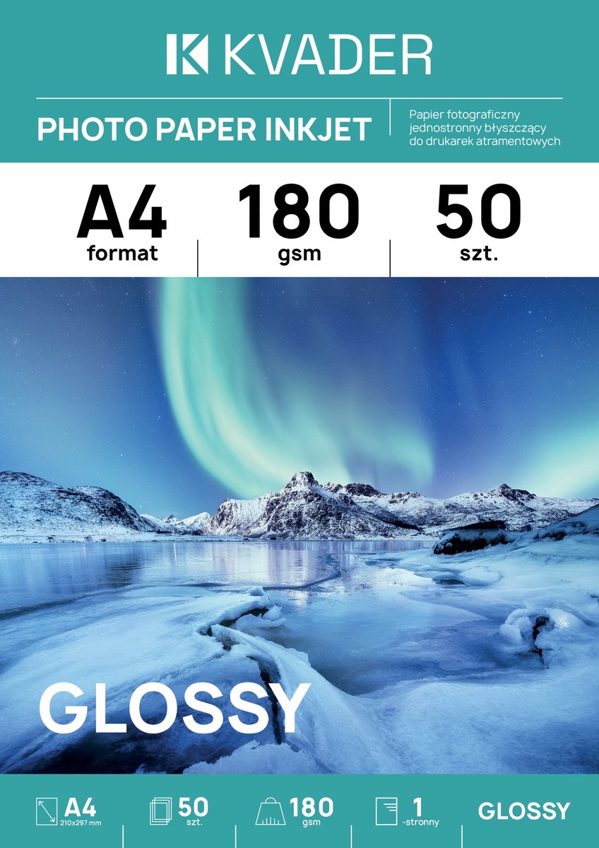 Glanzend Fotopapier A4 180g 50 vel voor Inktjetprinters