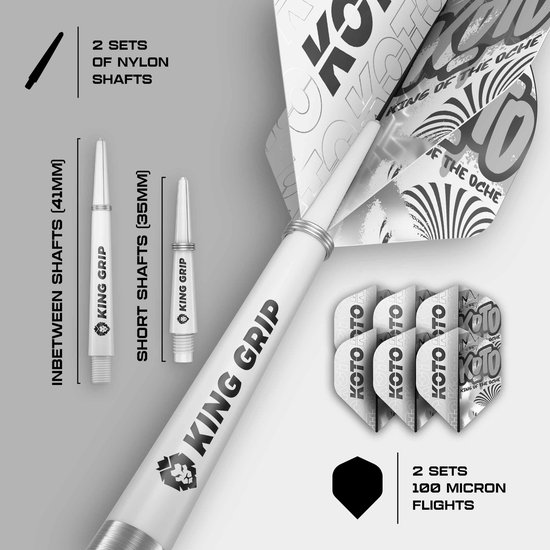 KOTO - Sting Silver Bomb - 90% Tungsten - Dartpijlen - 24 Gram - Zilver - Steeldarts van Merkloos — afbeelding 3