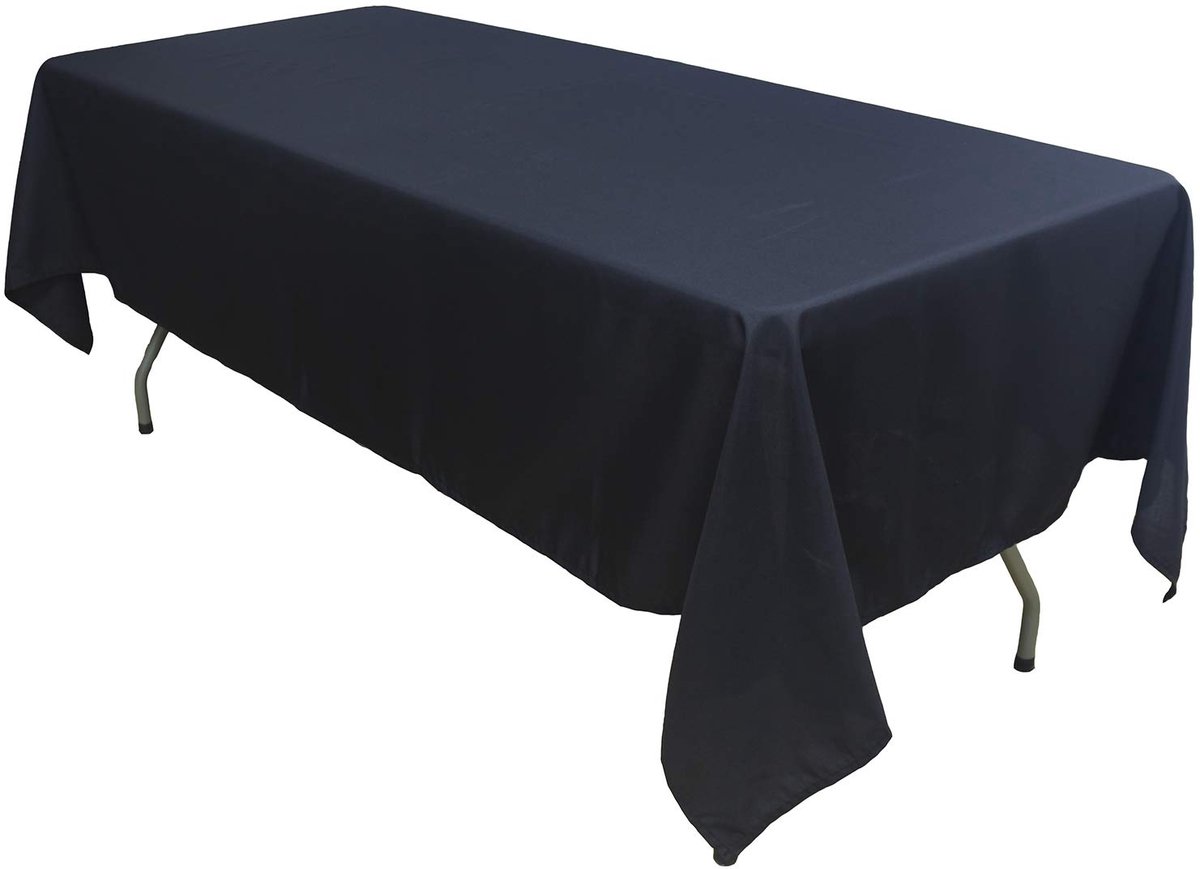 Unyqoos® Rechthoekig tafelkleed in zwart polyester voor elegant dineren