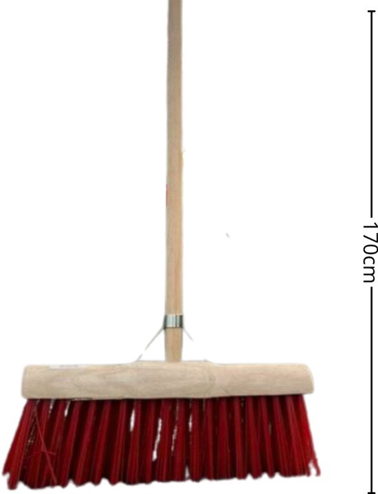 Synx Tools Nylon Gemeente bezem 45 cm - Straatbezem / Stadsbezem - Met Steel 160 cm - Bezemsteel - Bezems - Schrobborstels - Veger - Buitenbezem -Tuinbezem van Synx Tools — afbeelding 2