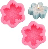 Koonafy 2 STKS Kerst Siliconen Mallen, Sneeuwvlok Kaars Mallen voor Kaarsen Maken, Sneeuwvlok Epoxy Hars Mal voor Chocolade Pudding Jelly Muffin Cups Keuken Bakken Decoratie (Xmas Crafts