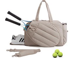 Geweo Tennistas - Eén Schouder -Tenniszak - Sporttas - Badminton - Dames - 48 x 19 x 31 cm - Geschikt voor picklebal en tennis - bruin