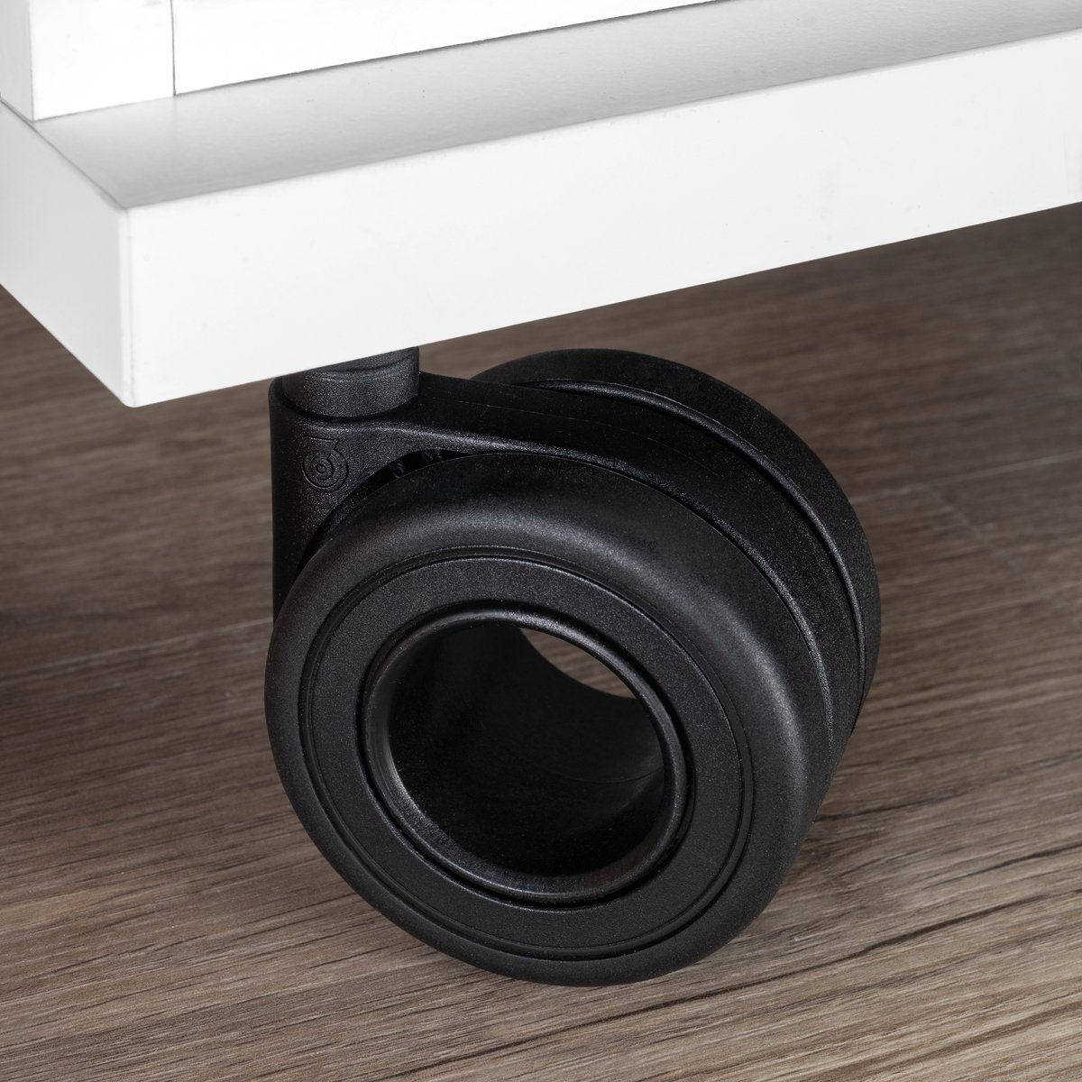 Emuca Lot van 4 wielen Hole met montageplaat, diameter 65mm, Staal, Zwart en Plastic gelakt