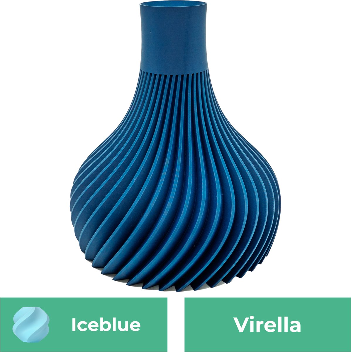 Lovora Virella moderne vaas – Decoratieve vaas - IJsblauw - 3d geprinte vaas – geschikt voor droogbloemen - 20CM