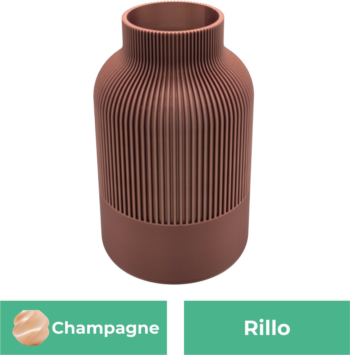 Lovora Rillo Japandi Vaas - Decoratievaas Droogbloemen - Champagne - 20CM