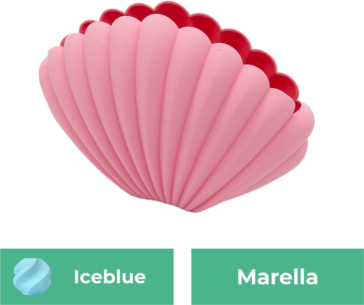 Lovora Marella organische vaas – Decoratieve vaas - IJsblauw - 3d geprinte vaas – geschikt voor droogbloemen