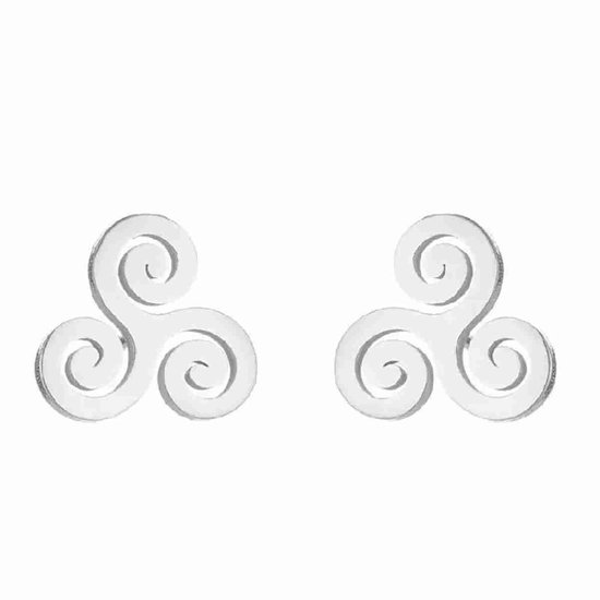 WeLoveSilver - puces d'oreilles - acier chirurgical - design triskèle - 10 mm