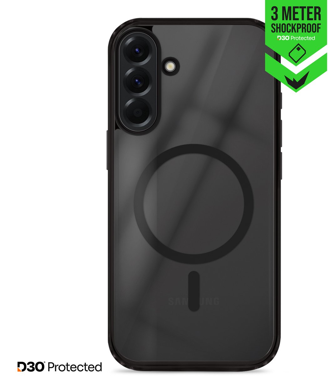 Striker Hoesje geschikt voor Samsung Galaxy A56 MagSafe Telefoonhoesje Hardcase | Striker X-Core Xtreme Impact Backcover Shockproof | Geschikt voor MagSafe | Geschikt voor Draadloos Opladen met Magnetische Ring | Geschikt voor MagSafe Case - Zwart