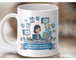 Mok Beste Receptionist Ter Wereld, Kantoorbaan, Carrière, Grappig Werk, Koffie, Cadeau Voor Receptionist, Receptioniste Beker
