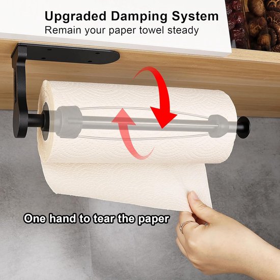 silwy Magnetische keukenrolhouder, hecht zonder boren op metalen oppervlakken en metalen lijst, flexibel voor keuken, camper, boot en outdoorkeuken, rubberen magneten beschermen oppervlakken