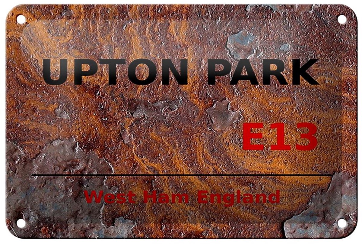 Blechschild England 18x12cm West Ham Upton Park E13