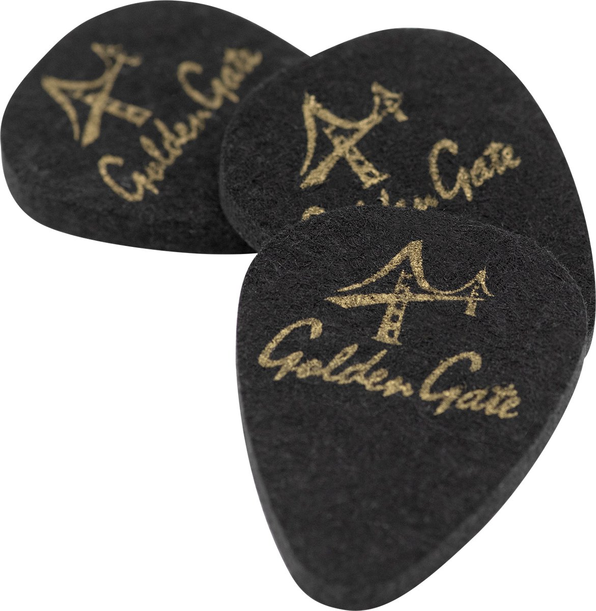Golden Gate FP-2 Ukulele Vilten Plectrum - Zwart - 3.20 mm - 3-pack