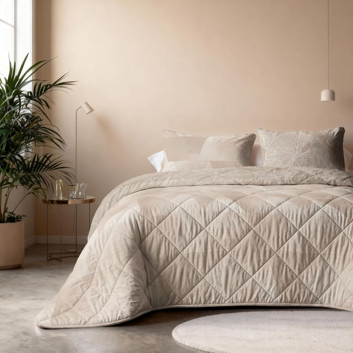 Dekbed zonder Overtrek - Triangles - Tweepersoons - 200 x 200 - Wasbaar - Inclusief Kussenslopen
