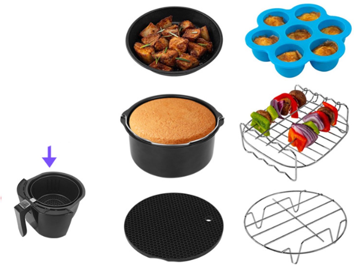 6/7 inch 6-delige cakevorm bakgereedschap pizzapanset