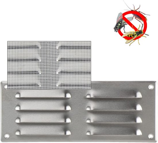 Sossai Aluminium Ventilatierooster Alucratis 4 Stuks - 48 X 8 Cm Inox Rechthoekig