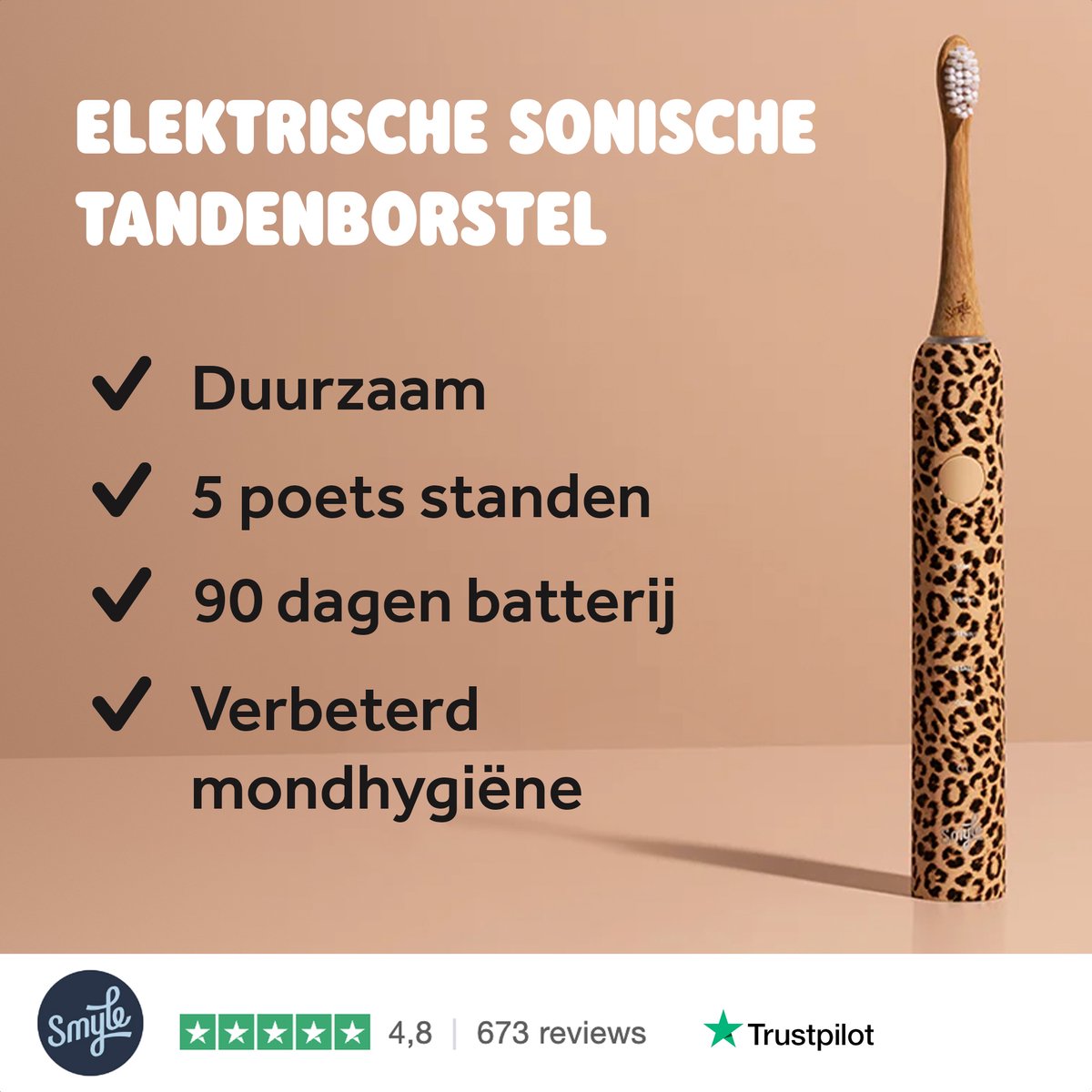 Smyle Sonische Elektrische Tandenborstel met USB-C Oplader - afbeelding 2