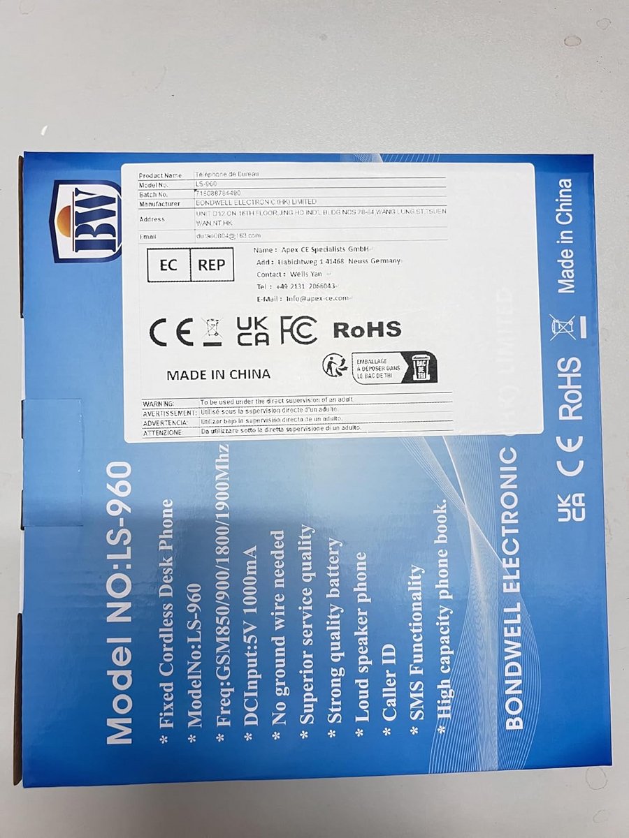 Draadloze GSM Bureau Telefoon met Grote Knoppen en SIM-kaart Ondersteuning