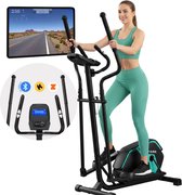 FITAGE Crosstrainer Geluidsarm - Crosstrainers met Bluetooth Kinomap & Zwift - Fitness Trainer met 24 trainingsprogramma’s - Nauwkeurige Hartslagmeter